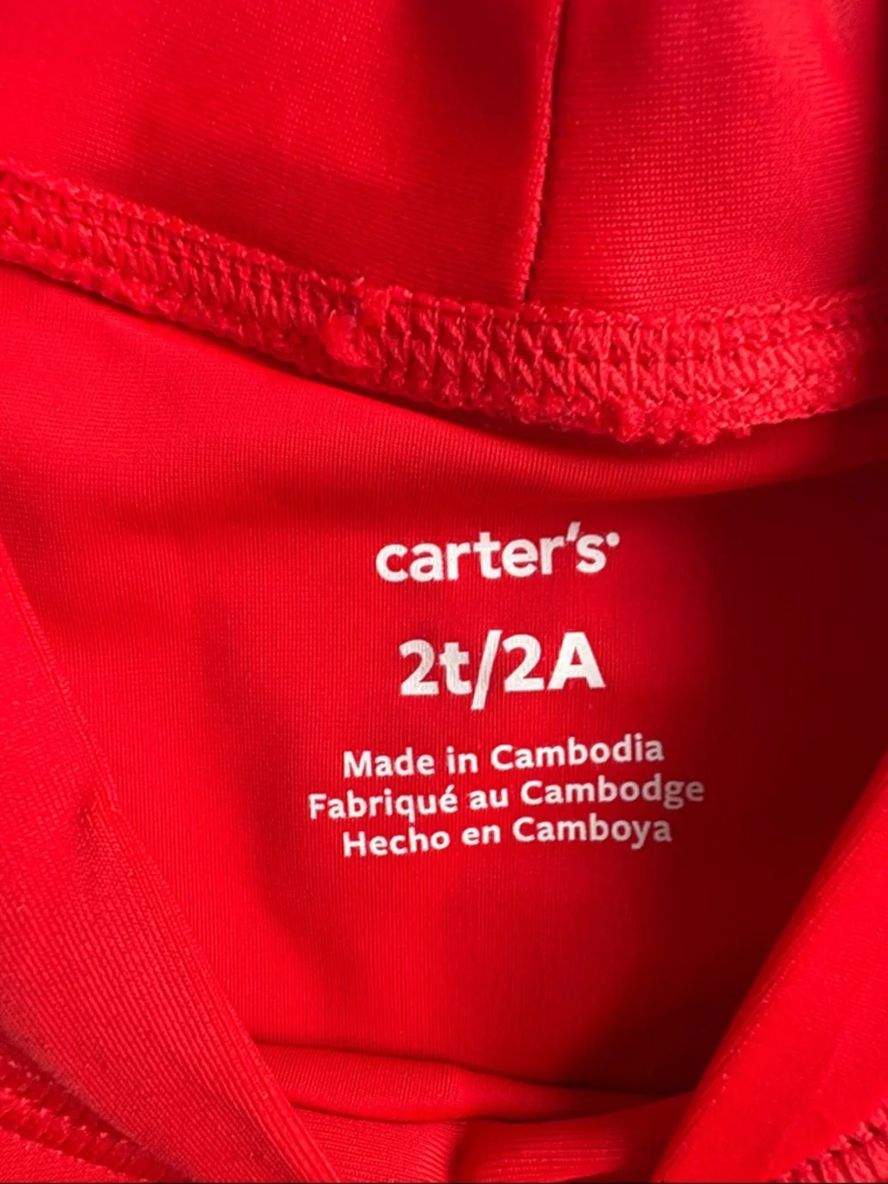 Carter's Bright Red Toddler Rash Guard Top - Picture 2 of 3